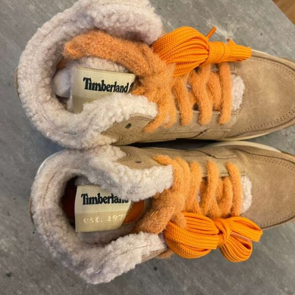 TIMBERLAND WOMEN'S RETRO SWIFT HIGH TOP LACE SNEAKE MEDIUM BEIGE SUEDE A431J-EW1 - Picture 5 of 7